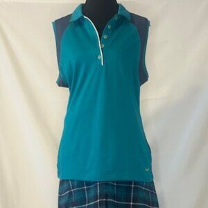 Nike Golf Tour Performance Teal/Blue Sleevelss Top Size Large Tennis, Pickleball